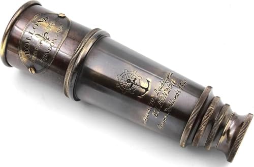 Pirate Brass Telescope with Leather Case 20X Zoom
