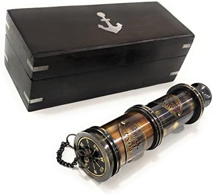 Brass Telescope East India Company 1818 Replica with Leather Case