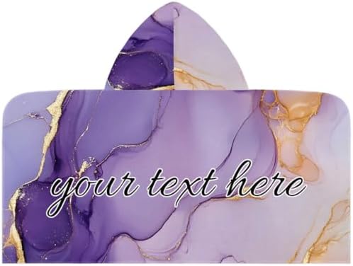 Purple Marble Personalized Kids Beach Towel with Hood 1