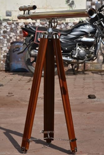 Antique Style Decorative Telescope Wooden Stand