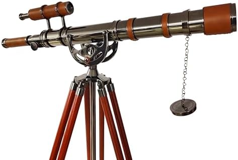 Antique Brass Telescope with Shiny Black Chrome Finish