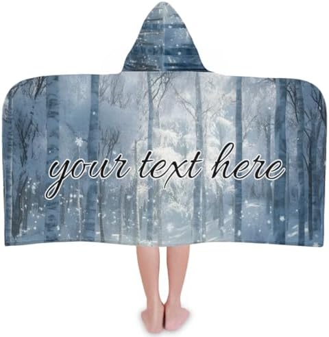 Winter Personalized Kids Beach Towel with Hood