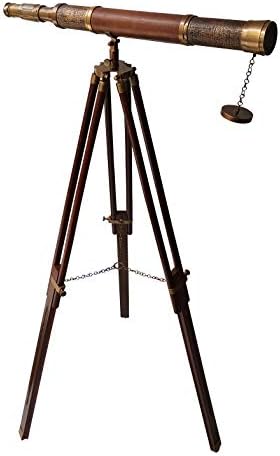 Decorative Marine Telescope with Brass Tripod