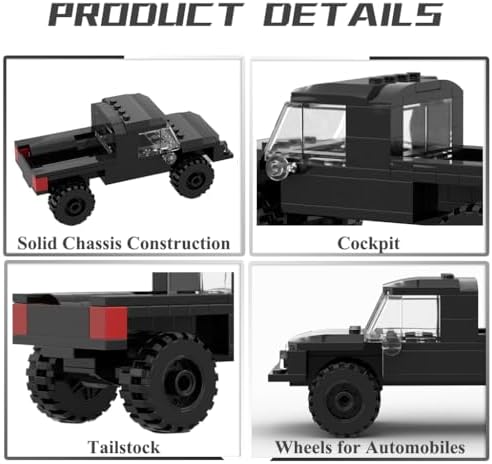 Speed Champions Building Blocks Classic Black Pickup Truck 85PCS