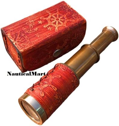 NauticalMart Brass Pirate Telescope with Glass Optics