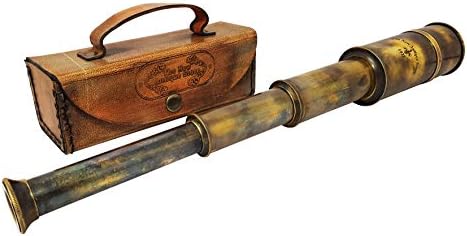 Brass Nautical Pirate Telescope 12x with Leather Case