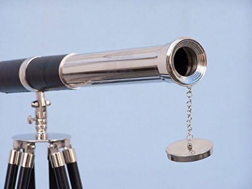 Hampton Nautical Floor Standing Chrome Telescope 60 Decor