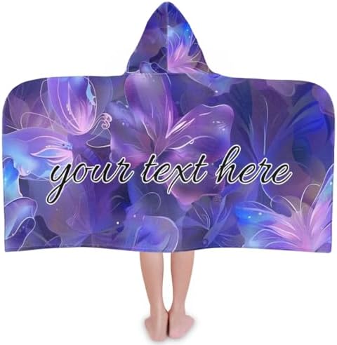 Purple Personalized Kids Beach Towel with Butterfly Design