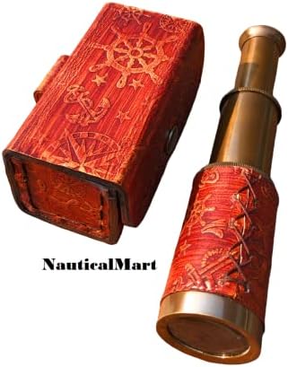 NauticalMart Brass Pirate Telescope with Glass Optics