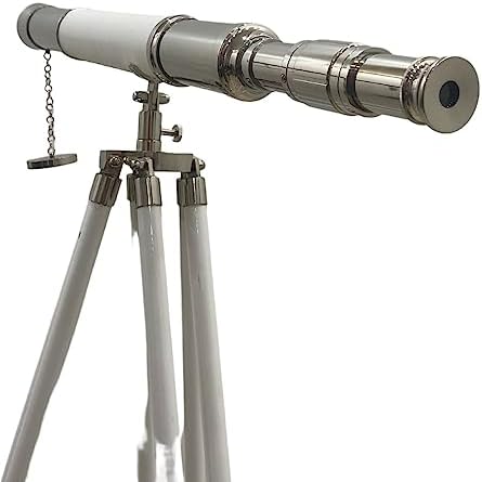 Handmade Retro Brass Telescope Floor Standing Decor