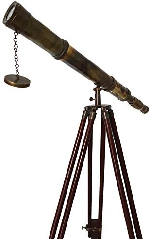 Antique Floor Standing Brass Telescope 52 Inches 1