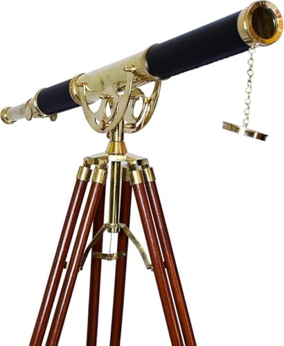 Vintage Shiny Brass Telescope Floor Stand