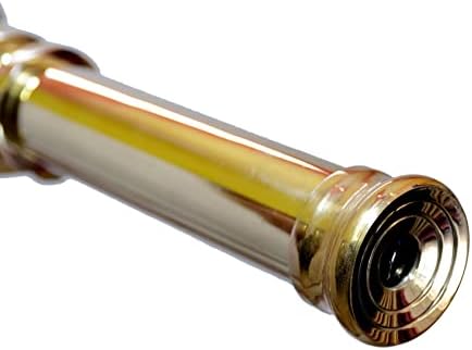 Nautical Floor Standing Brass Telescope With Brown Wooden Tripod