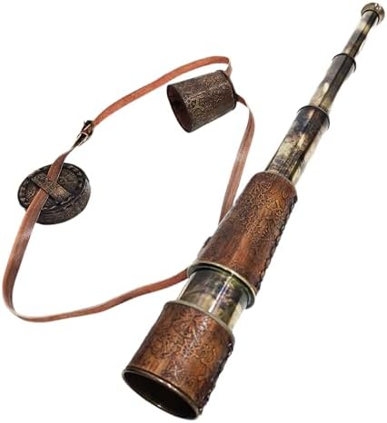 Antique Decor Spyglass Pirate Telescope with Leather Case