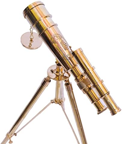 Nautical Handmade Brass Telescope with Adjustable Tripod Stand