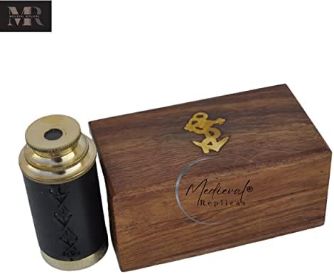 6 Brass Handheld Telescope with Wooden Box