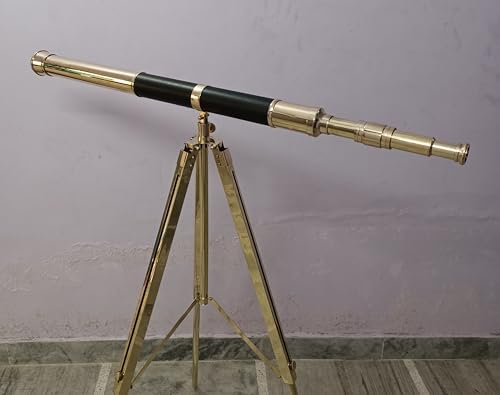 Nautical Brass Telescope with Wooden Tripod 1