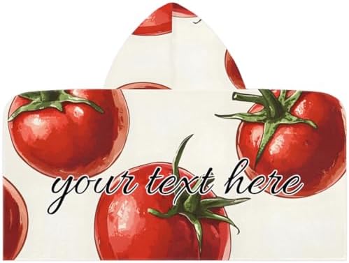 Tomatoes Personalized Kids Hooded Beach Towel for Boys Girls