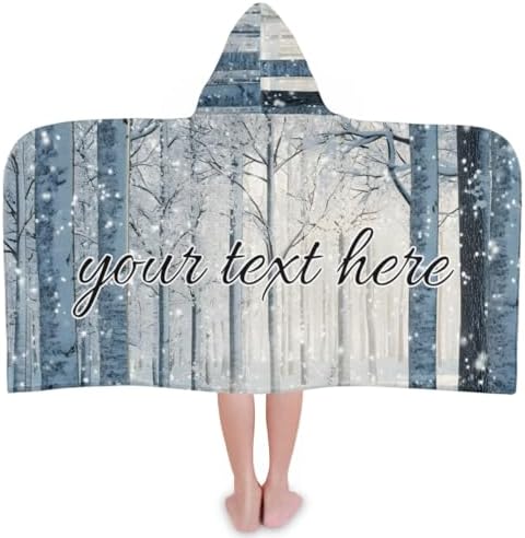 Winter Forest Personalized Kids Beach Towel with Hood