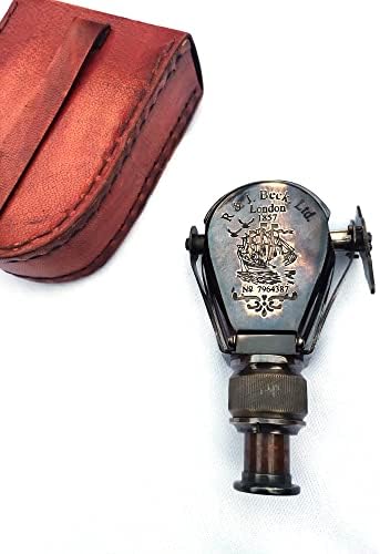 SIFAAT World Antique Nautical Brass Monocular with Leather Case Replica
