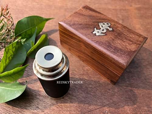 Vintage Brass Telescope with Wooden Case