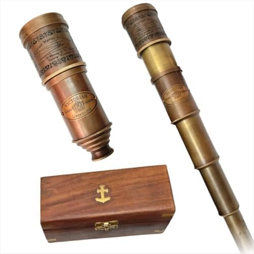 Brass Pirate Telescope with Glass Optics for Collectors