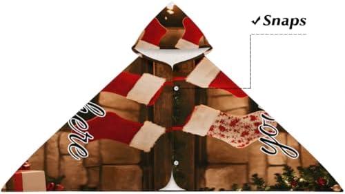 Christmas Fireplace Personalized Kids Hooded Towel for Boys Girls