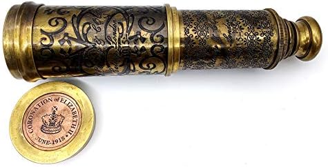 5MOONSUN5 Brass Telescope with Leather Case