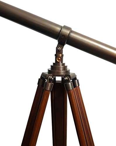 Marine Brass Antique Telescope with Wooden Tripod