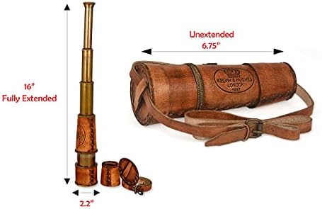 RII Antique Decor Spyglass with Leather Case