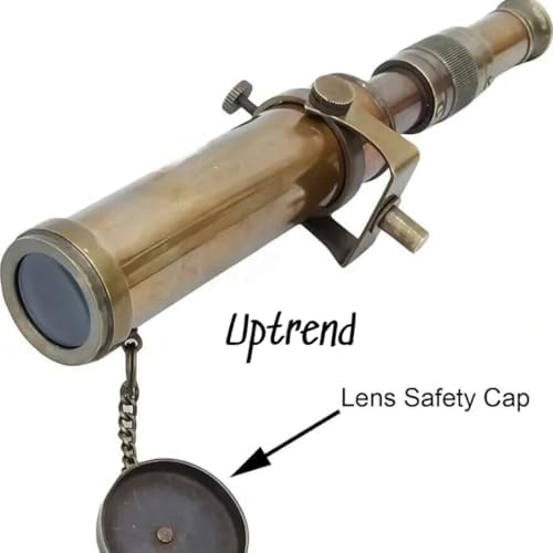 12 Inch Antique Brass Telescope with Wooden Tripod