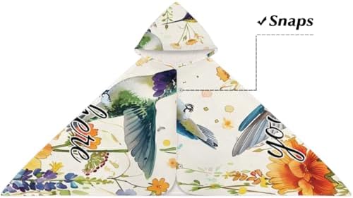 Watercolor Hummingbirds Personalized Kids Beach Towel