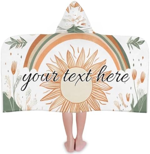 Abstract Sun Personalized Kids Beach Towel with Hood