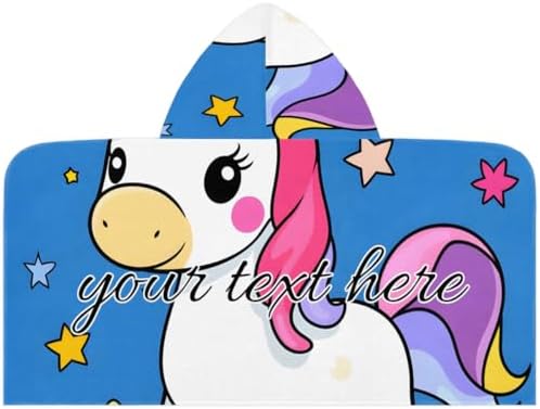 Personalized Unicorn Kids Beach Towel with Hood