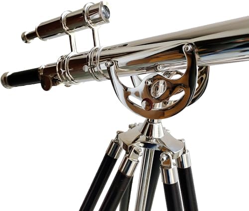 Nautical Brass Telescope with Wooden Tripod