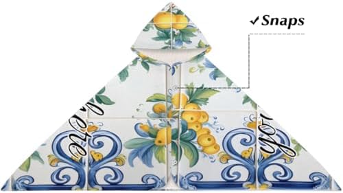 Personalized Blue Lemon Kids Beach Towel with Hood
