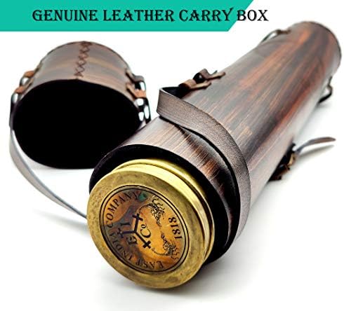 5MoonSun5 Brass Telescope 33 Inch Replica with Handmade Leather Case