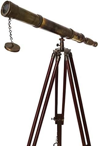 Antique Floor Standing Brass Telescope 52 Inches