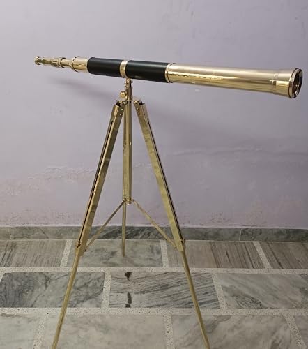 Nautical Brass Telescope with Wooden Tripod 1