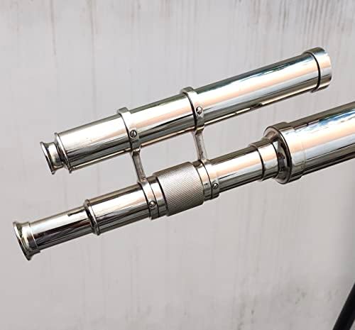 Marine Navy Designer Floor Standing Black Telescope with Chrome Finish