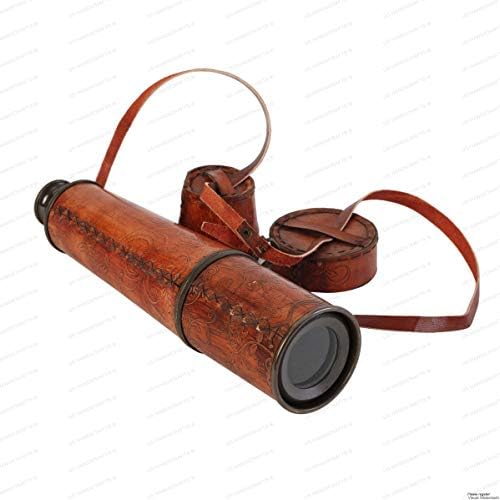 32 Inch Ship Captain Brass Telescope with Spy Glass and Leather Case