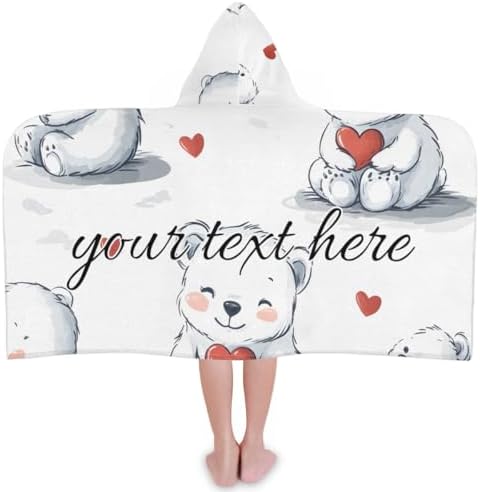 White Bear Personalized Kids Beach Towel for Boys Girls