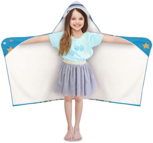 Personalized Unicorn Kids Hooded Beach Towel for Boys Girls