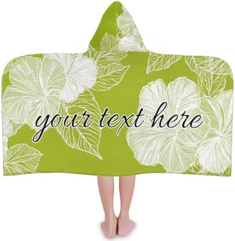 Tropical Hibiscus Personalized Kids Beach Towel