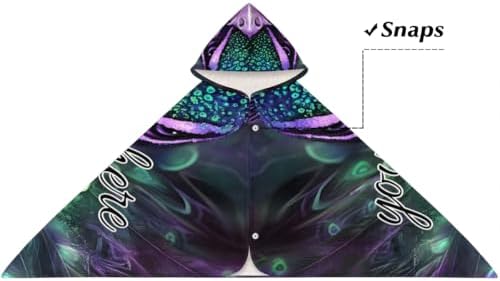 Peacock Personalized Kids Beach Towel with Hood 1