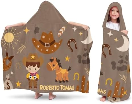 Personalized Kids Beach Towel Poncho for 3-12 Years