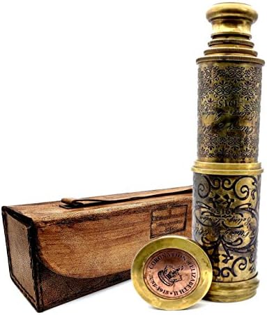 5MOONSUN5 Brass Telescope with Leather Case