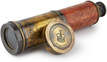 Handcrafted Brass Telescope with Leather Accents