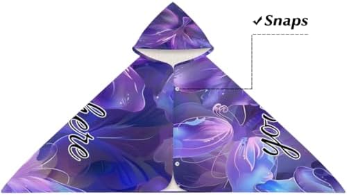 Purple Personalized Kids Beach Towel with Butterfly Design