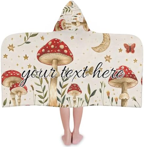 Modern Mushroom Personalized Kids Beach Towel for Boys Girls